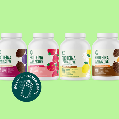 Pack 4 x Proteína Vegetal Lean Active 120 días + Shaker 🎁