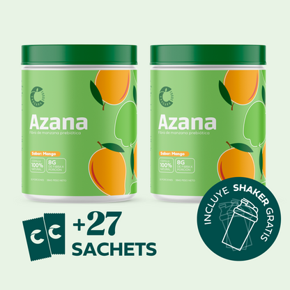 Pack x2 Azana - Fibra de Manzana + Shaker gratis + Caja de sachets