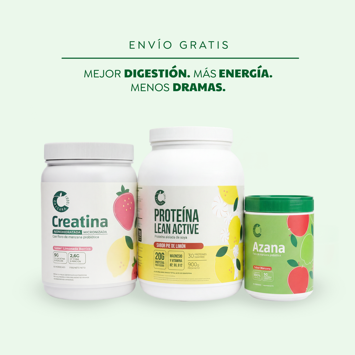 Pack Nutrición Completa: Proteína + Creatina + Azana + Envío gratis