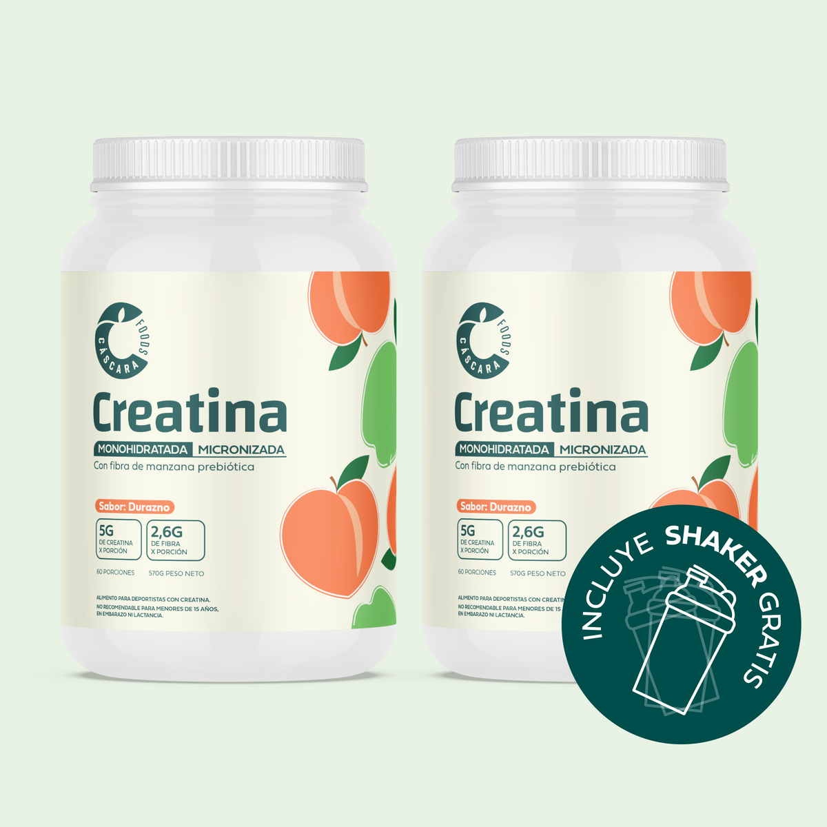 Pack 2x Creatina Monohidratada + Shaker Gratis 🎁