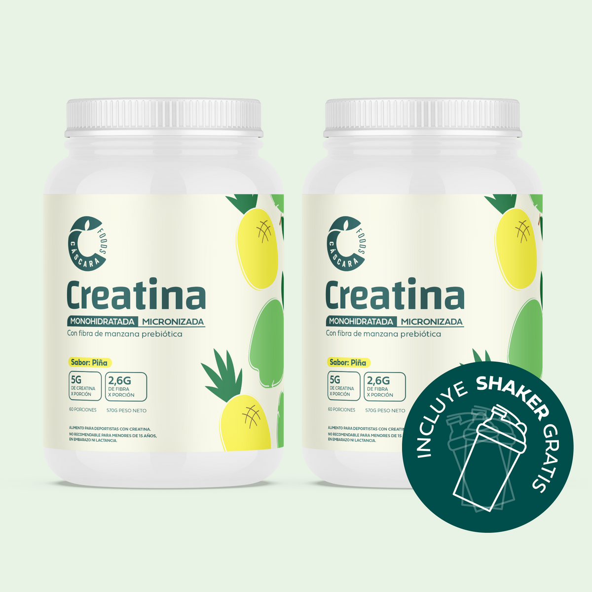 Pack 2x Creatina Monohidratada + Shaker Gratis 🎁